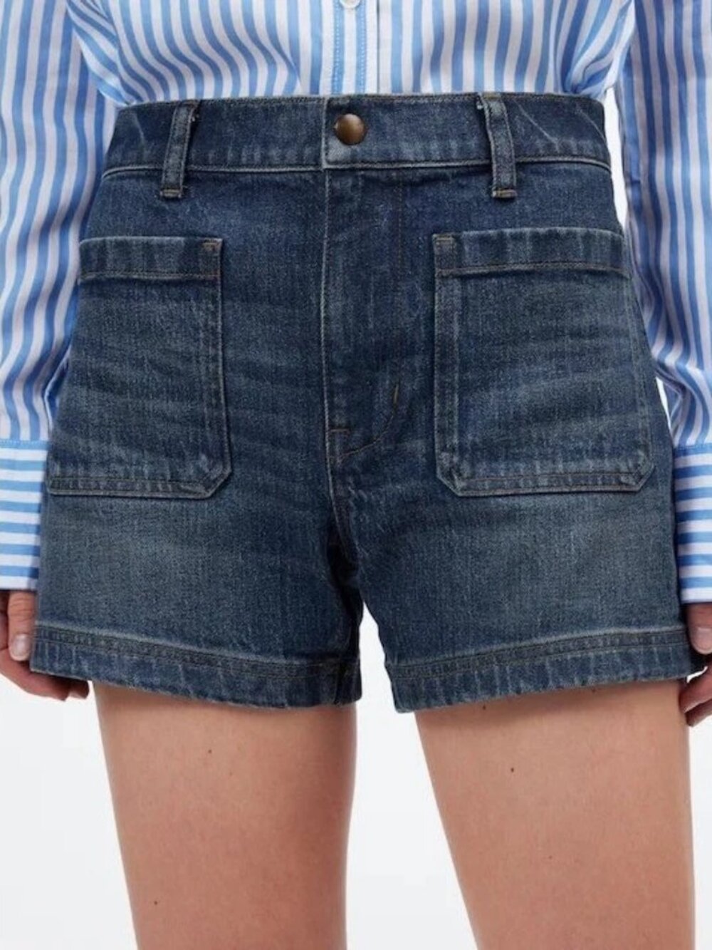 Madewell Emmett Marina Wash Blue Denim Shorts 27 NWT
